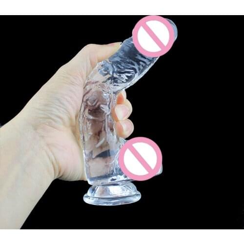 Realistic Jelly Dildo Soft Artificial No vibrator Penis Strong Suction Cup Adults Sex Toys for Woman Strapon Female Masturbation