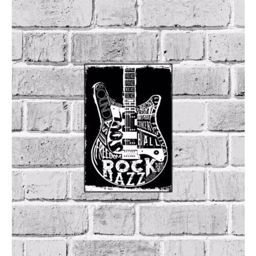 Retro Rock Jazz Wall Wood Print Home Decoration Board Music