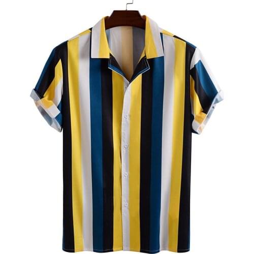 The most fashionable summer mens Shirt Top Casual sleeves Hawaiian short sleeves with Korean layering thin shirt