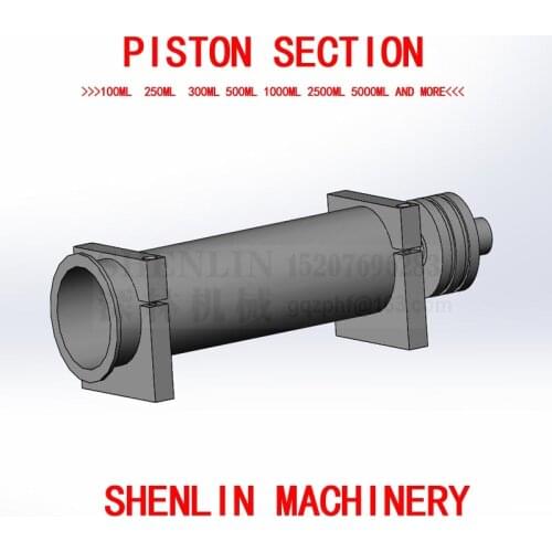 SHENLIN Piston of filling machine max. capacity 500ml Stainless SS304 ID63.5mm L 250mm M16 connector 77mm OD cylinder piston