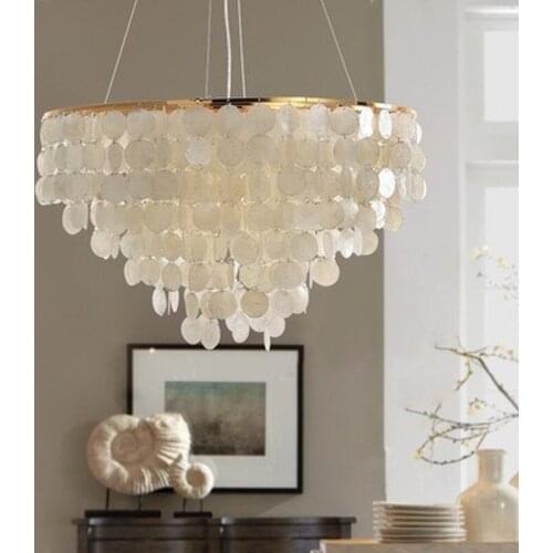 Modern Pendant Light LED Nature White Sea Shell Bulb Aisle Lamp Bedroom Lamp Indoor Home Lighting Light Fixture