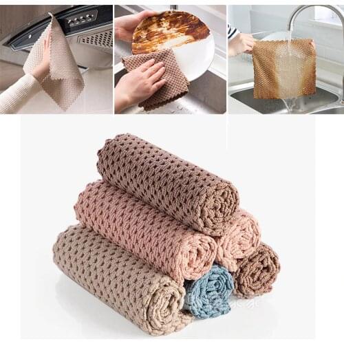 Kitchen Anti-grease wipping rags efficient Super Absorbent Microfiber Cleaning Cloth home washing dish kitchen Cleaning towel