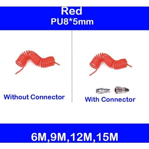 High Quality PU8*5 Spring Air Compressor Hose And Quick Release Joint, Air Compressor Accessories, Pneumatic Hose 6 ~ 15m