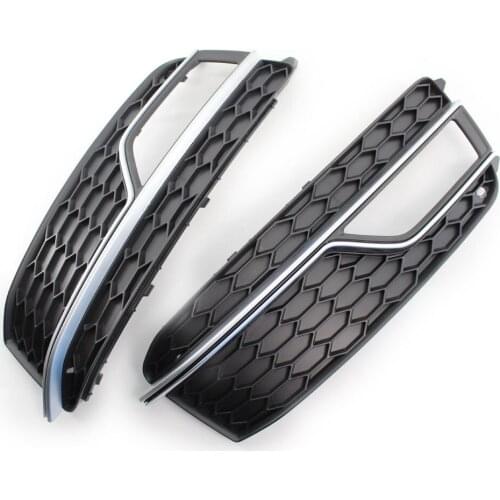 Pair Front Bumper Fog Light Lamp Grille Grill Cover Replacement for Audi A5 for Quattro S5 for S-line 2013 2014 2015 2016 2017