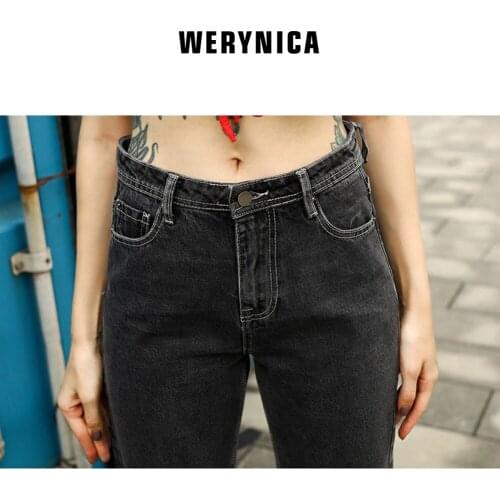 Werynica Ankle-Length Jean Woman Mom Jeans Pant Boyfriend Jeans For Women With High Waist Push Up Large Size Ladies Jeans Denim