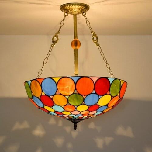 50cm Bohemian Style Colored Glaze Bar Light European-Style Creative Colored Glass Restaurant Bedroom Chandelier
