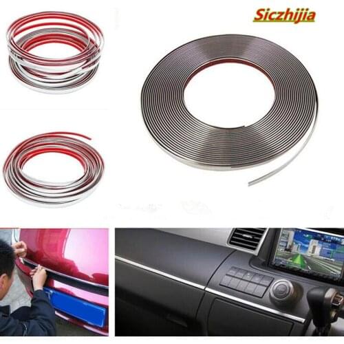15m DIY silver car chrome protective decorative gasket for Audi Q3 Q5 SQ5 Q7 A1 A3 S3 A4 S4 RS4 RS5 A5 A6 S6 C6 C7 S5 A7 S7 A8