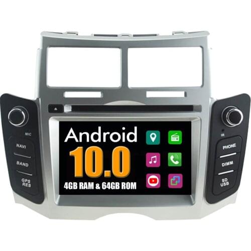 RoverOne Car Multimedia Player For Toyota Yaris 2005 - 2011 Android 10.0 4G+64G DVD Radio GPS Navigation Bluetooth PhoneLink