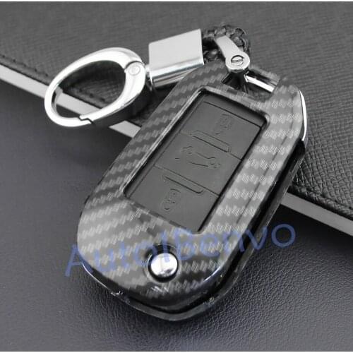 Carbon Fiber Car Flip Key Protect Shell For Peugeot 208 301 308 508 2008 3008 Citroen C3 Aircross C4 Cactus C5 Aircross C-Elysee