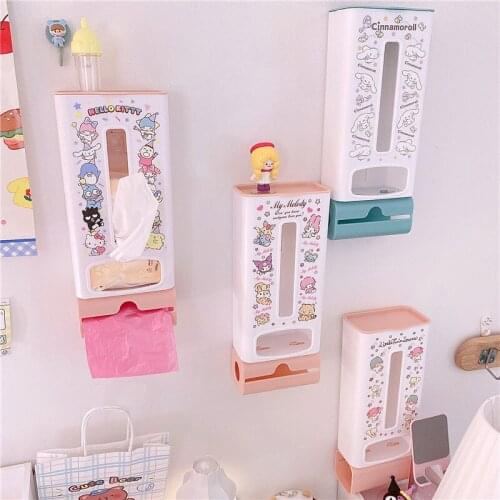 Paper Holder For Toilet Kitchen Wall-mounted Pumping Bathroom Tissue Storage Box Organization Garbage Holder Case Tissue Box