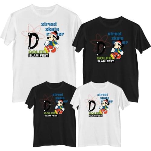 Disney Mickey Mouse T-shirt Summer Comfortable 100% cotton Fashion clothes for teens T-shirt men boys clothes matching clothes