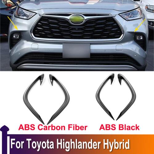 For Toyota Highlander Hybrid 2021 2022 Chrome Front Foglight Fog Light Eyebrow Strips Cover Trim Protect Car Accessories
