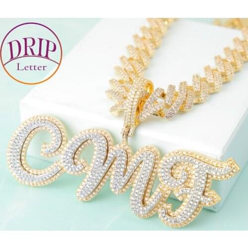 Drip letter Custom Necklaces