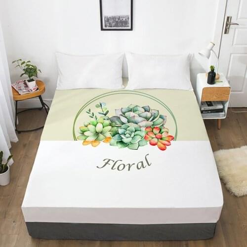 Elastic fitted sheet Bed sheet With An Elastic Band 150/180/200/160*200 Mattress Cover Bed cover 1pc Nordic Floral