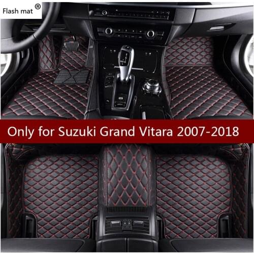 Flash mat leather car floor mats for Suzuki Grand Vitara 2007 2008-2016 2017 2018 Custom foot Pads automobile carpet car covers