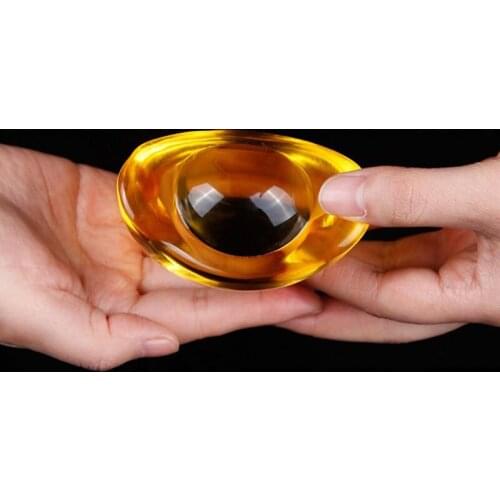 Crystal Paperweight Shoe-shaped Gold Ingot Ornaments Glass Crafts Home Decor Miniature Quartz Fengshui Figurines