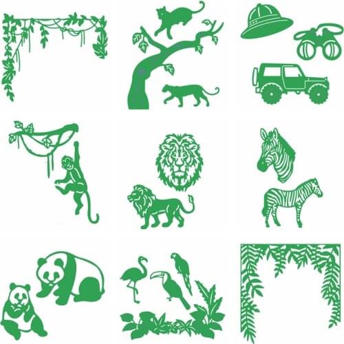 Wild Jungle Leaves Animals Metal Cutting Dies Stencil For Scrapbooking Album Photo Paper Card Crafts New 2019 Die Cut Deacor