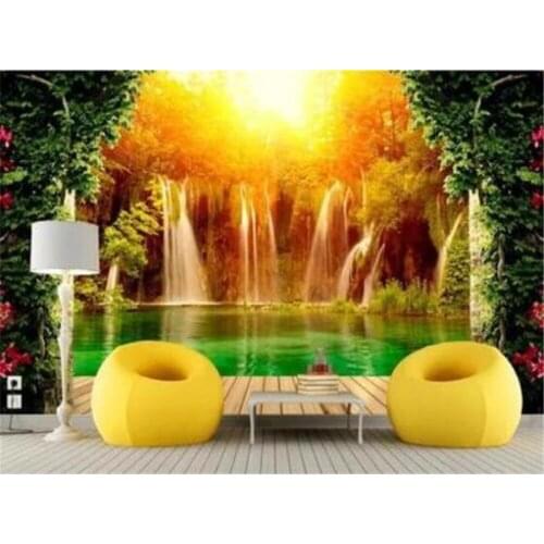 Milofi custom background wall painting living room TV background wall paper seascape natural scenery wallpaper wall covering