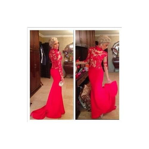 Dubai Fashion Elegant Solid Color Long Sleeve Lace Evening Long Dress Women Hollow Out mermaid Party Dress Maxi Dress Vestidos