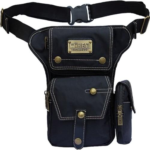 Motorcycle Fanny Waist Belt Pack Hip Bum Bag Punk Rock Military Men Waterproof Nylon Trend Rider Messenger Leg Drop Bag