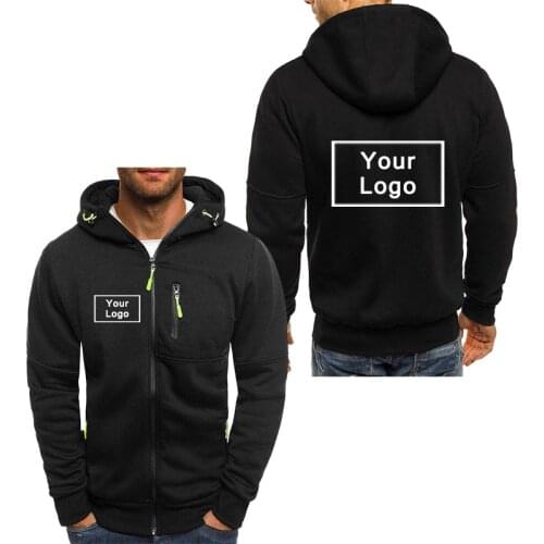 2021 Newest Hot Autumn Winter Fashion Fleece Hoodie Customized your logo Mens Casual Slim Thermal Lined Hood Jacket Sweatshirt