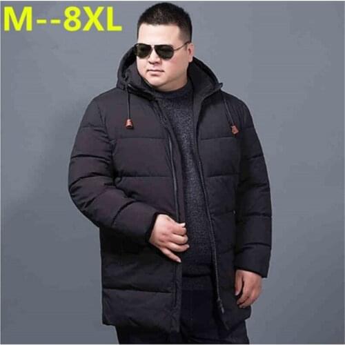 Men 8XL Winter 7XL 6XL hooded Loose Korean Parka Hombre long Jacket coat cashmere mens windbreaker Parkas cotton