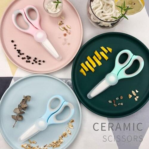 Baby Food Mills Ceramic Scissors Portable Infant Feeding Aid Scissors with Shear Case Food Scissors Baby Supplies Baby Tableware
