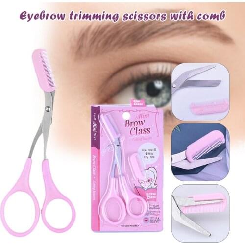 Eyebrow Scissors With Comb Eyebrow Trimmer Eyelash Hair Scissors Trimming Scissors Beauty Tool MA