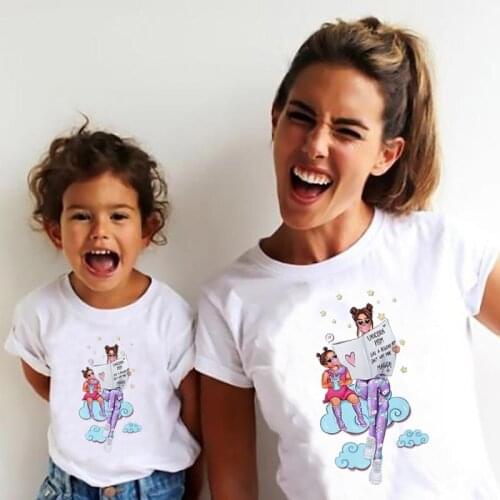 Matching Family Outfits Super Mom & Daughter & Son Print Boys Girls T-shirt Mothers day Present Clothes Kids&Woman Funny Tshirt