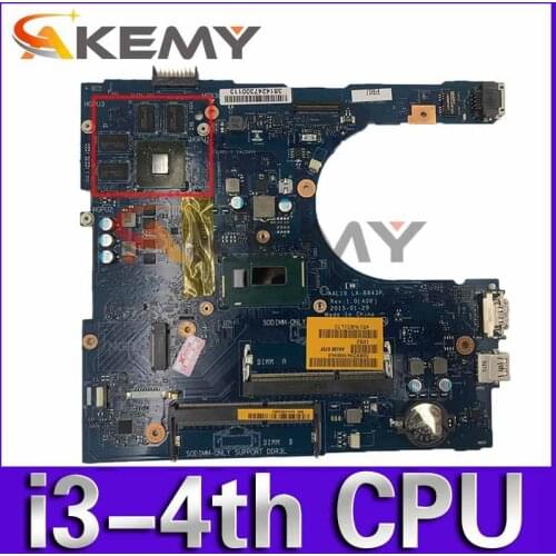 Original Laptop motherboard For DELL Inspiron 5458 5558 5758 SR1EK i3-4005U N15V-GM-S-A2 Mainboard CN-03CCDC 03CCDC LA-B843P