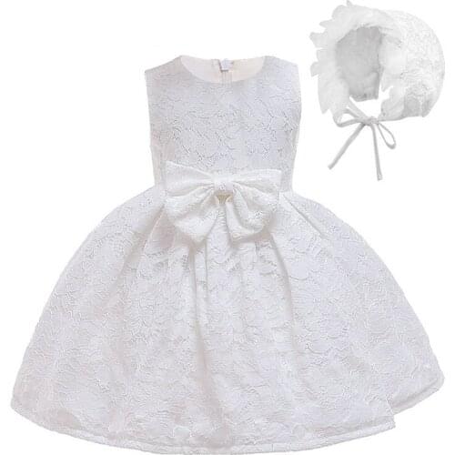 Baby Girls Christening Baptism Dress Special Occasions Dress Floral Embroidered Gown with Bonnet Wedding Birthday Formal Dress