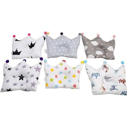 Pillow Newborn Boy Girl Sleeping Bedding Baby Forming Pillow Cotton Pillow Prevent Flat Head Baby Cute Crown Shape