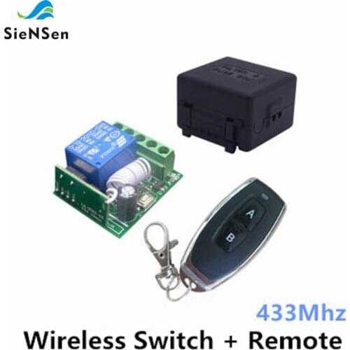 SienSen 12V Single Wireless Remote Control Switch With 2 Keys 433 Remote Control Smart Home Lighting Power Switch KR1201A + KT05