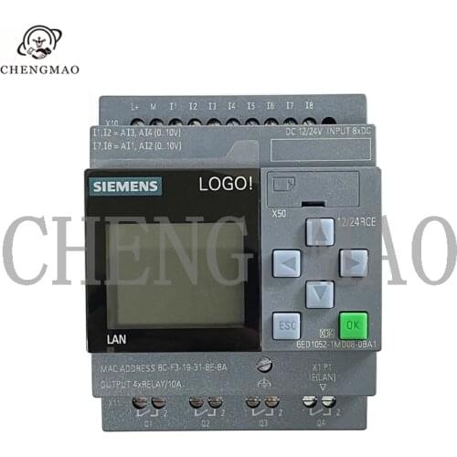 Siemens PLC LOGO Module 8 12/24RCE 6ED1052-1MD08-0BA0 PLC HMI Touch Screen Panel Expansion Logic Module