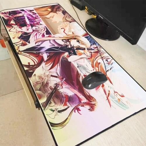 XGZ Anime Sword Art Online Design Pattern Game Lock Edge Mouse Pad Computer Keyboard Mats Speed Version Gaming Mousepads XXL