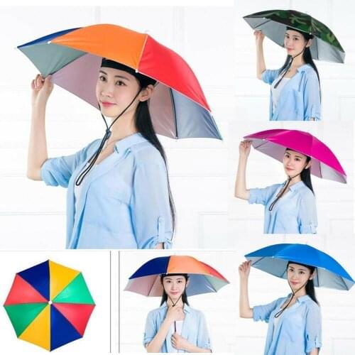 Outdoor Fishing Umbrella Hat Large Hat Umbrella mounted Picking Sunshade Agricultural Umbrella Tea X1N4