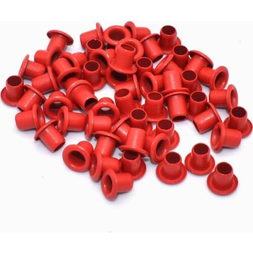 2mm Eyelet Grommets Red Grommets Metal Eyelet with Washers for Leather Craft Shoes Bag Making Hardware DIY Accessories 50pcs