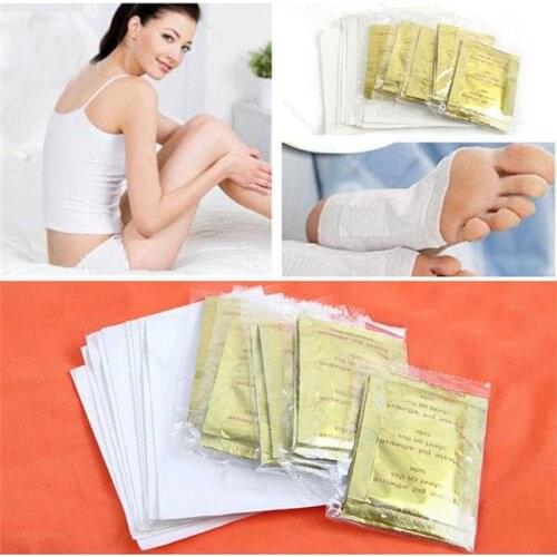 20pcs/lot Gold Premium Detox Foot Pads Organic Herbal Cleansing Patches Feet Care Accessory(10pcs Patches+10pcs Adhesives