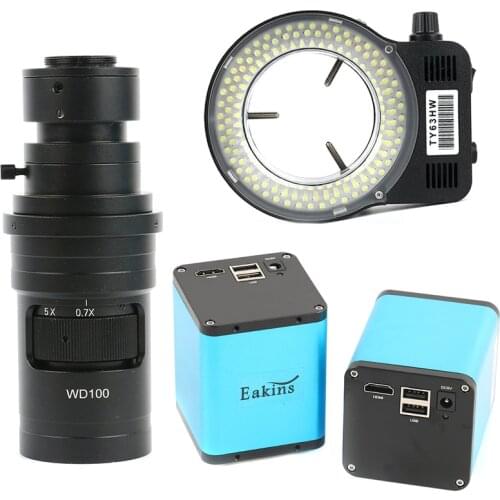 2MP 1080P SONY IMX385 1/1.9" CMOS HDMI Microscope Industrial Digital Camera 200X 500X HD C-Mount Lens For PCB LCD