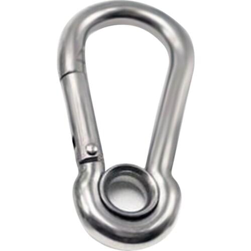 304 Stainless Steel M4 M5 M6 M8 M10 M12 Mountaineering Buckle Silver Spring Carabiner Snap Hook Keychain Survival Outdoor
