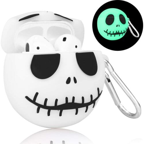 3D Night Lights Skull For Apple Airpods Pro Case Scare Light In The Dark Earphone Protective Cases For Airpods 1 2 Funda Coque