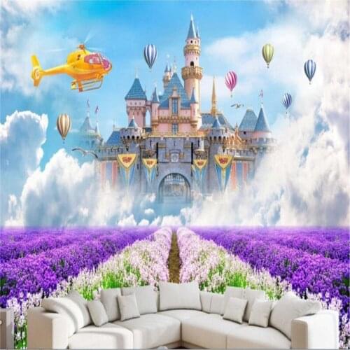 Beibehang Wallpaper Mural Wall Sticker Dream Wonderland Sky Castle World Scene 3D Background Wall papel de parede