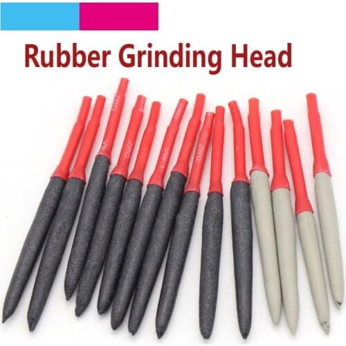 9pcs Rubber Silicon Polishing Rod Diamond Grinding Head Amber Jade Gem Olives Nucleus Turquoise Polishing Tools 2.35mm Shank