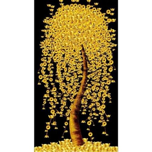 AB Diamond Painting Decoration Home Wall Art Diamond Embroidery Cross Stitch Kits Mosaic Full Drill DIY Gold Tree