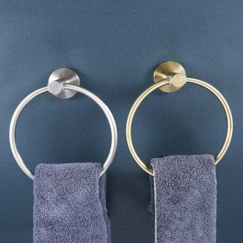 Stainless Steel Towel Ring for Bathroom Towel Holder Modern Circle Towel Hanger Round Towel Rack Wall Mounted Brushed Nickel