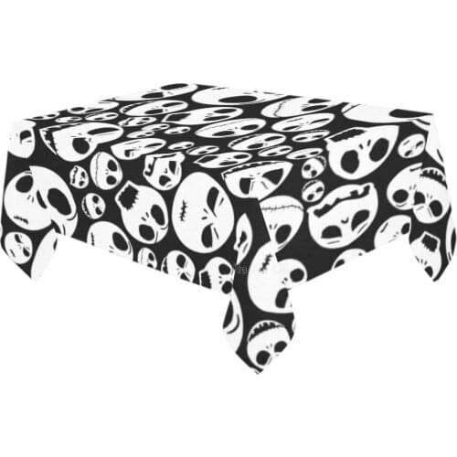 Skull Art Adds A Unique Tablecloth To Cover A Dining Table For A Picnic Party