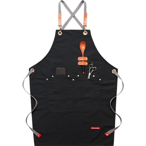 Apron Custom Logo Fashion Female Kitchen Coffee Barbecue Manicure Milk Tea Shop Canvas Waiter Work Clothes