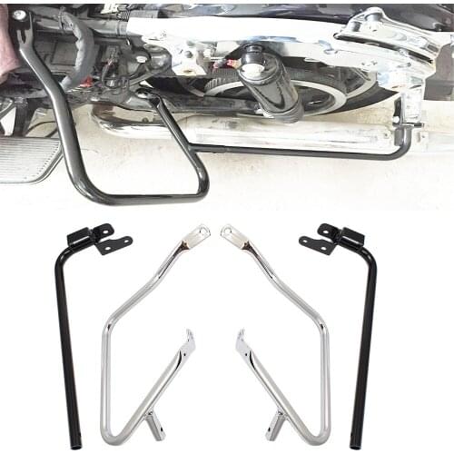 Chrome Motorcycle Saddlebag Bracket Guard Crash Bars For Harley Touring Road King Street Electra Glide FLHX 2014-2020 2019 2018