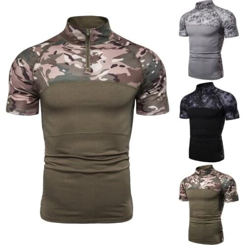 Camouflage Army T-Shirt Men Summer Outdoor Sports Frog Soldiers Combat Tactical T Shirt Military Force Tee Camo Short Sleeve