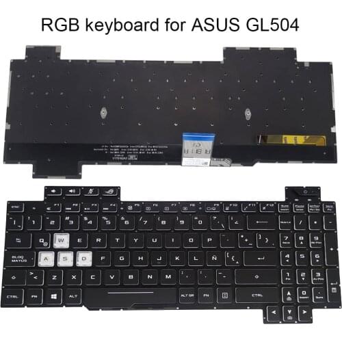 RGB Latin laptop backlit keyboard for Asus ROG Strix GL504 GL504G GL504GW GL504GS GL504GM gaming replacement keyboards 6614SF00